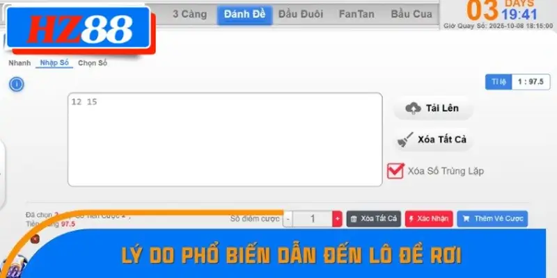 Nguyên nhân xuất hiện lô rơi Nguyên nhân xuất hiện lô rơi